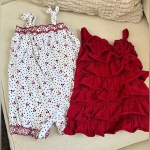 Cherry Baby Romper and Red Baby Dress